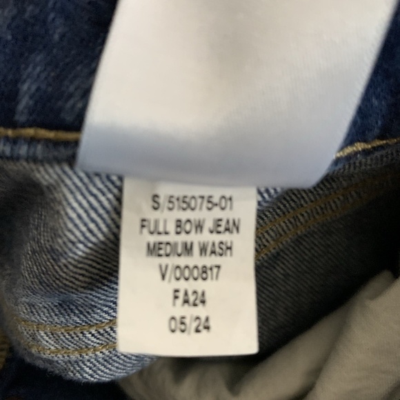 Banana Republic High-Rise Rigid Bow Jeans women's 27 Barrel Jeans Medium Wash - Picture 15 of 15